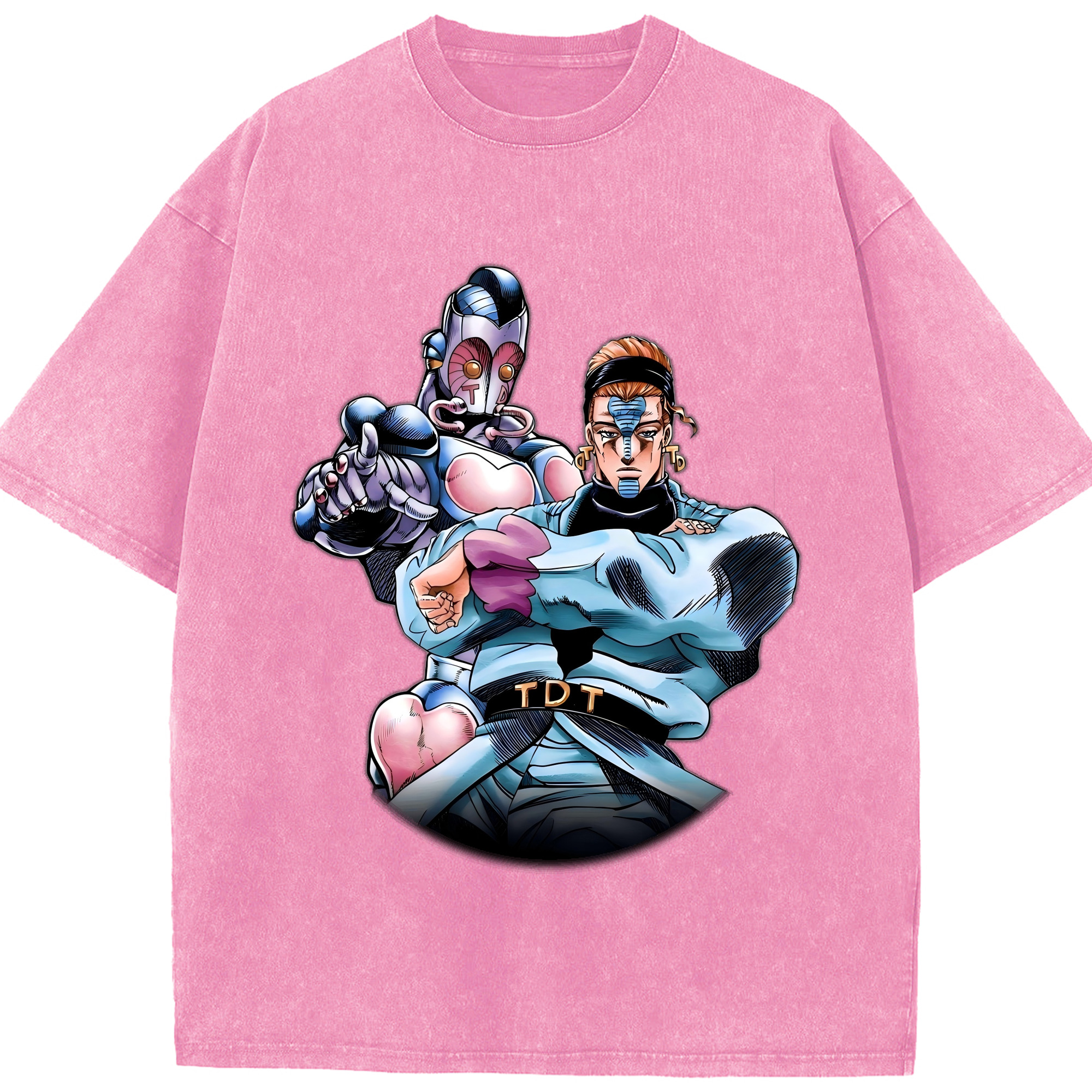 （画像用） ジョジョの奇妙な冒険 ひがしかた じょうすけ JoJo's Bizarre Adventure Higashikata Josuke 綿100% ヴィンテージ風 半袖Tシャツ（フロントプリント）